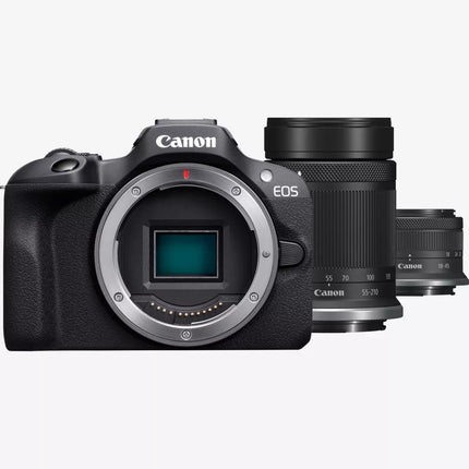 Canon eos R100 14-45  55-210 dubbel zoom kit